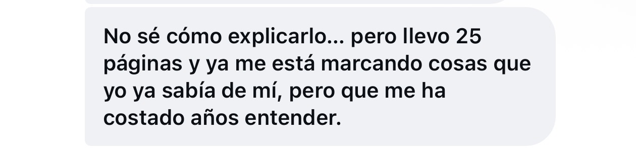 Testimonio de Joan por WhatsApp sobre su libro personalizado de carta natal